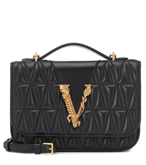 versace black handbags|versace black shoulder bag.